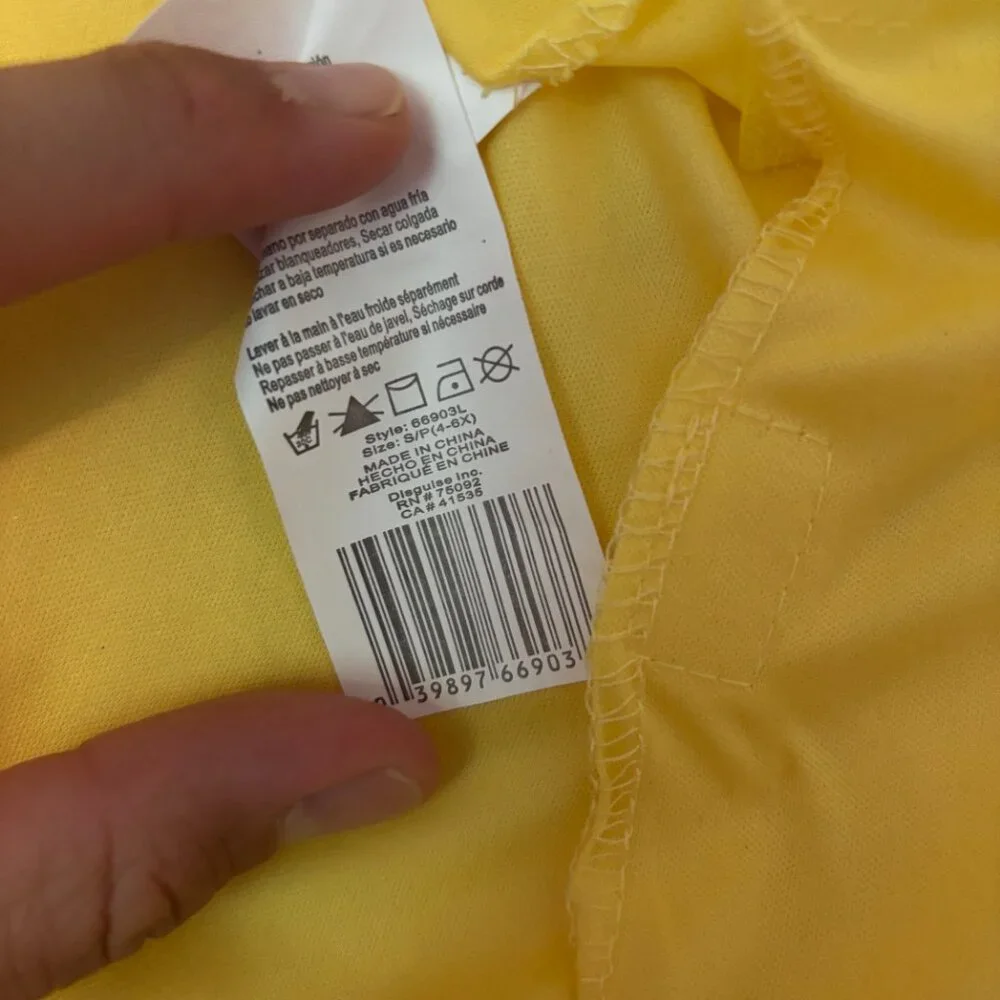 Disney‎ Princess Belle Deluxe Yellow Gown Costume – Girls S (4–6X)